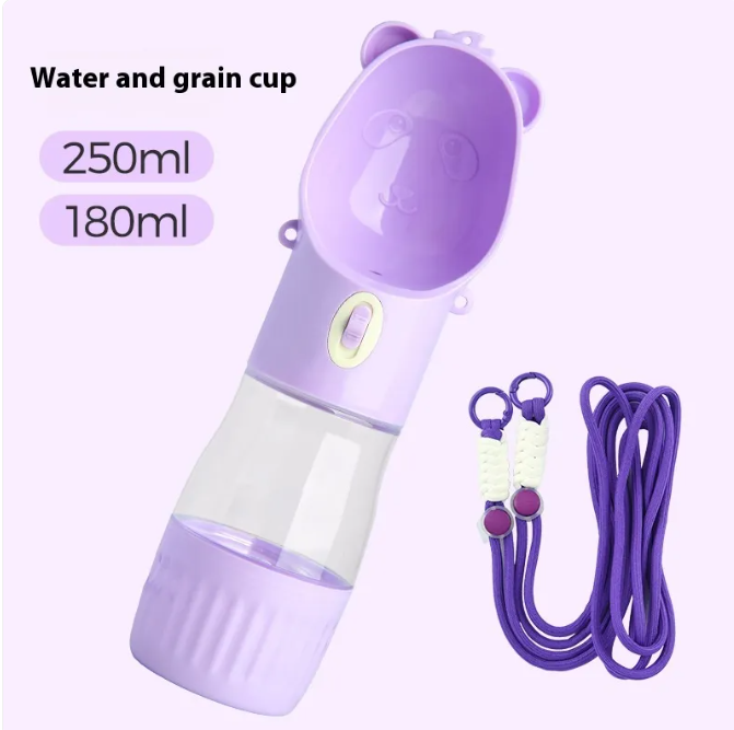 2 In 1 Portable Dog Water Bottle For Small Big Dogs Cat Outdoor Leak-proof Puppy Drinking Bowl With Food Container Pets Feeder Pet Products